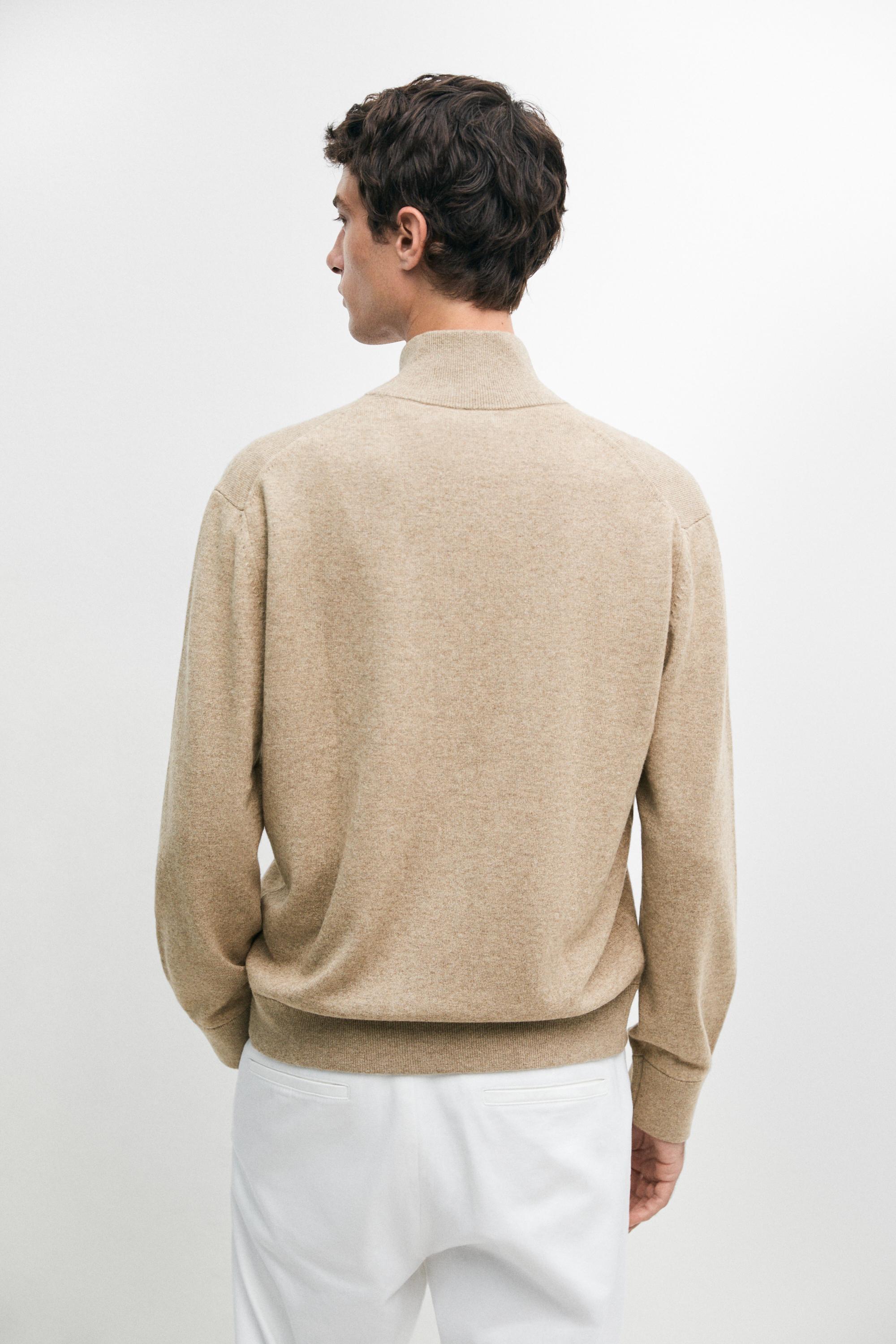 Wool blend cardigan with zip detail